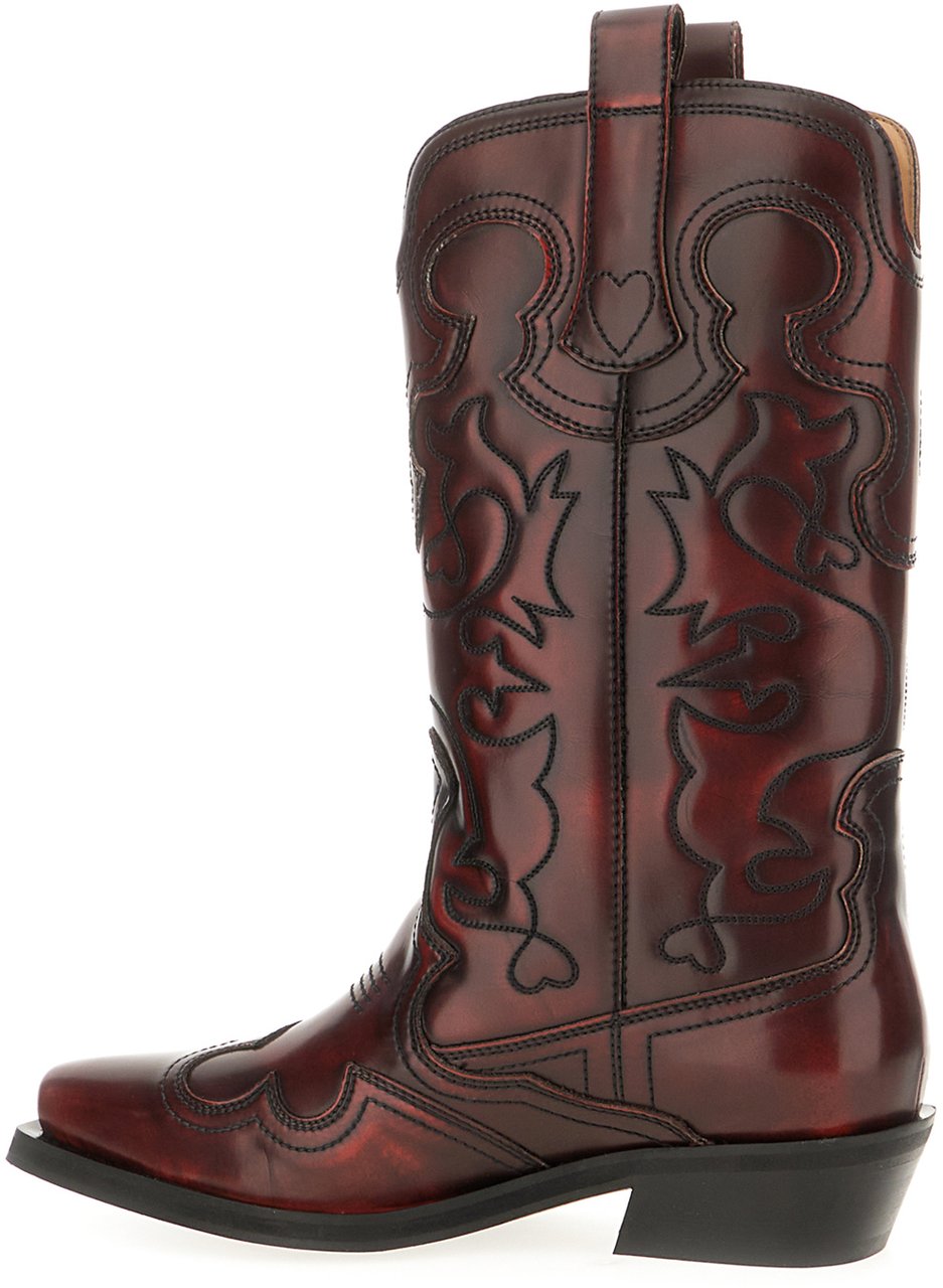 Ganni Ganni Brown synthetic leather boots Bruin