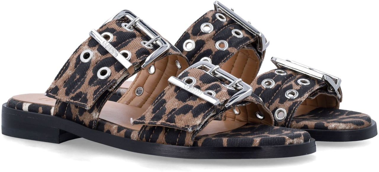 Ganni Feminie Buckle Starp Marrone Bruin