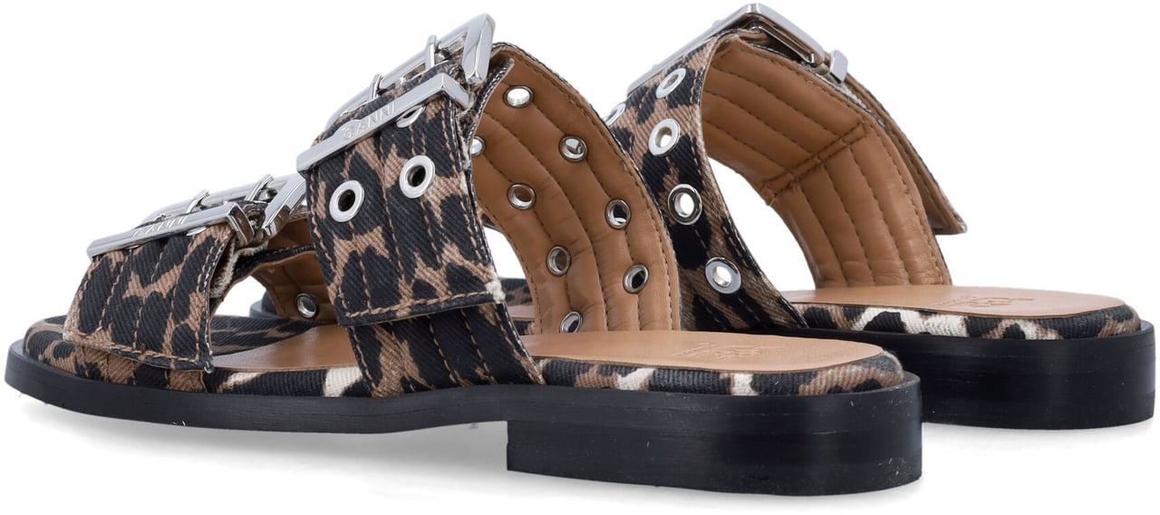 Ganni Feminie Buckle Starp Marrone Bruin