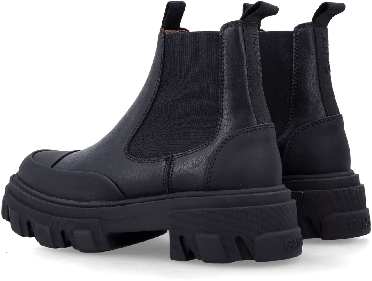 Ganni Cleated Low Chealsea Boot Nero Zwart