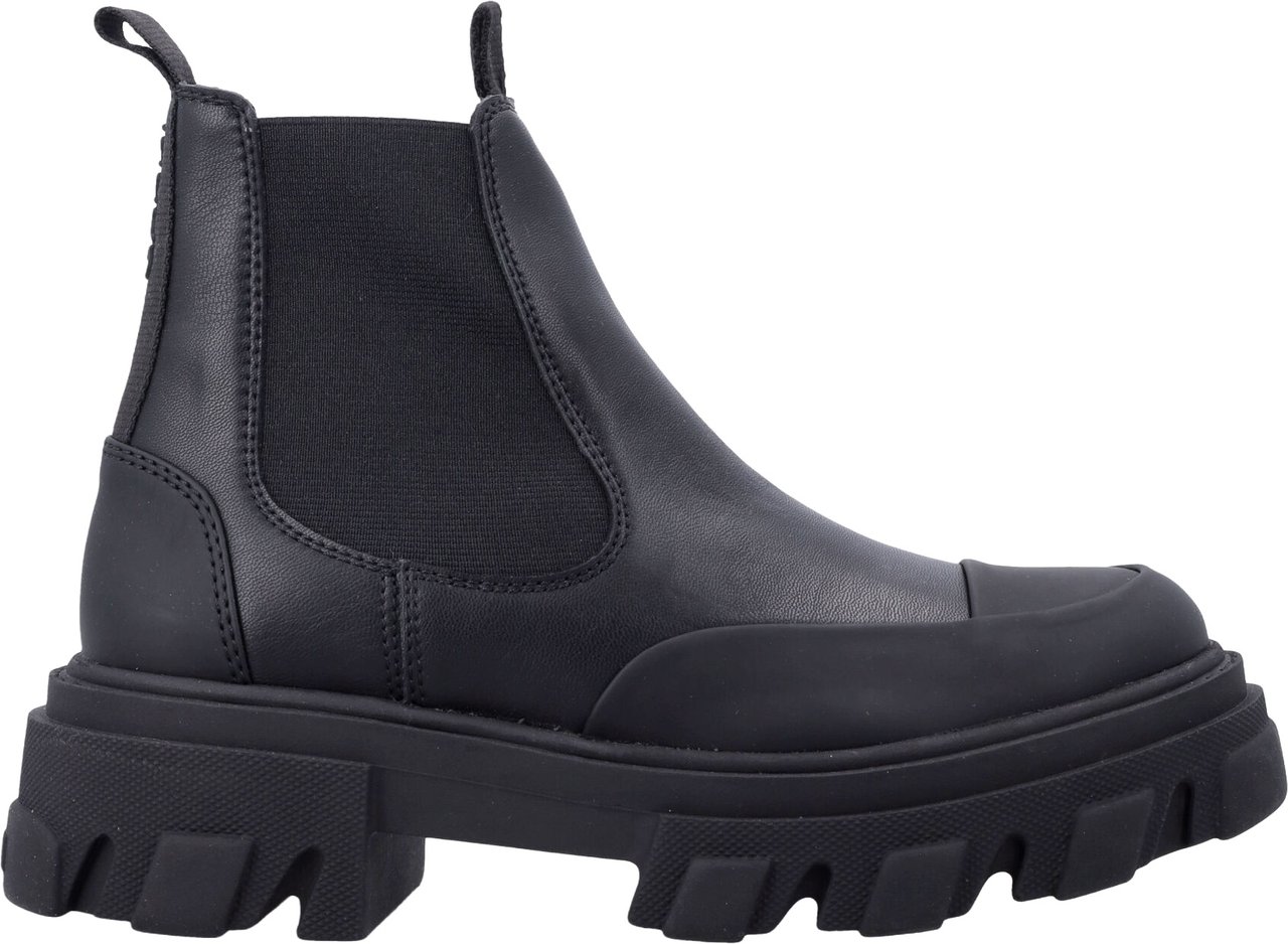 Ganni Cleated Low Chealsea Boot Nero Zwart