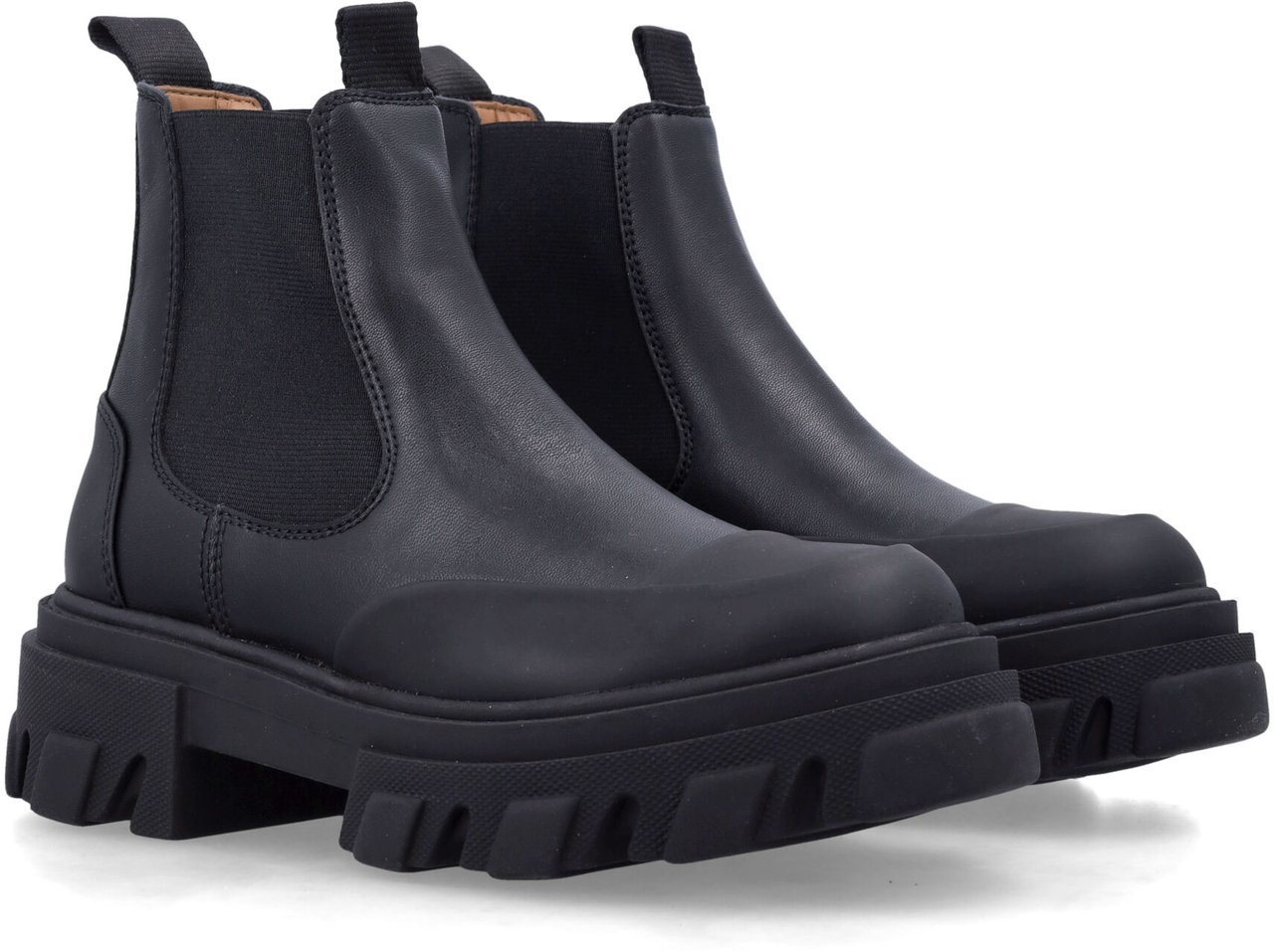 Ganni Cleated Low Chealsea Boot Nero Zwart