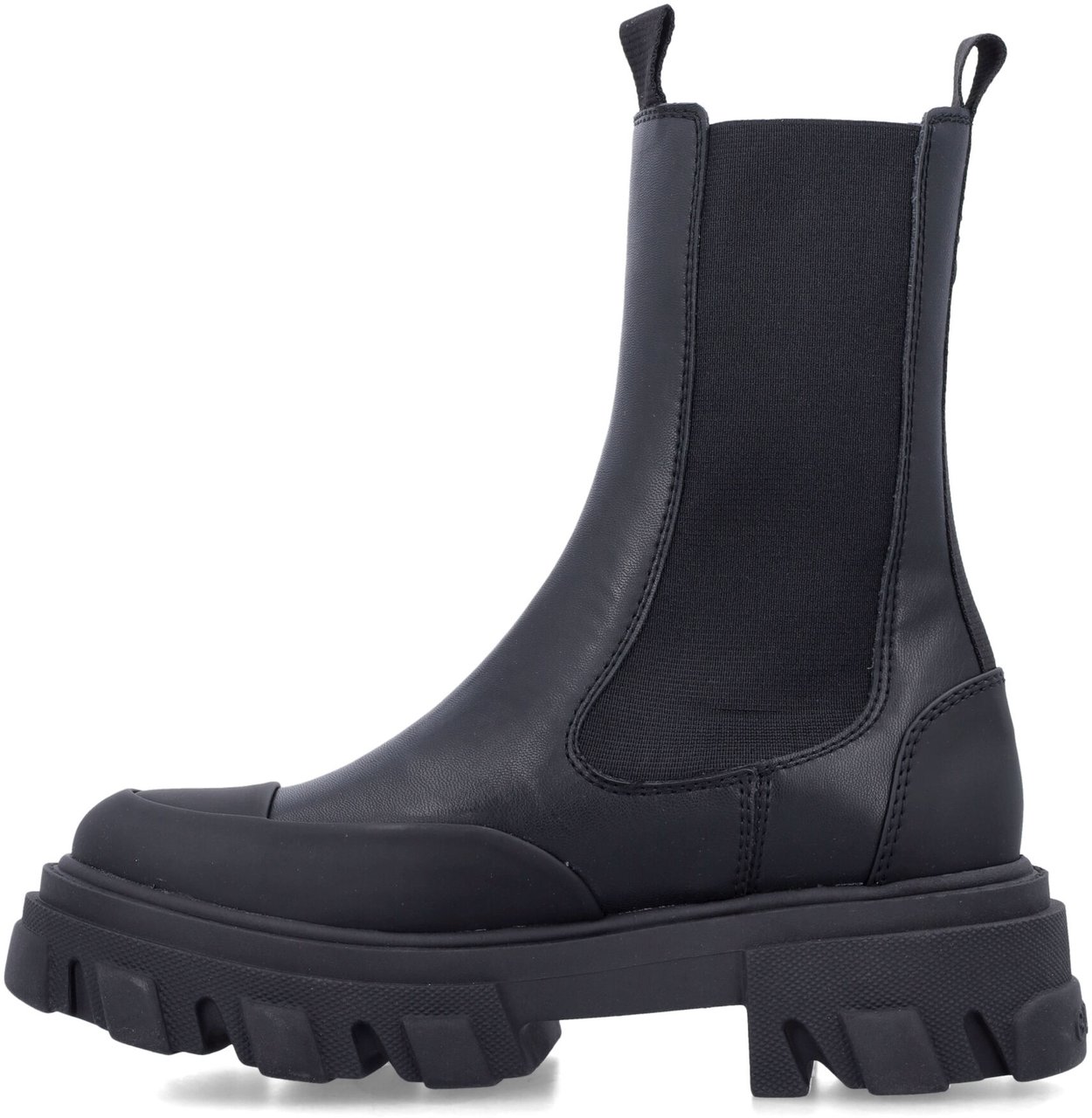 Ganni Cleated Mid Chealsea Boot Nero Zwart