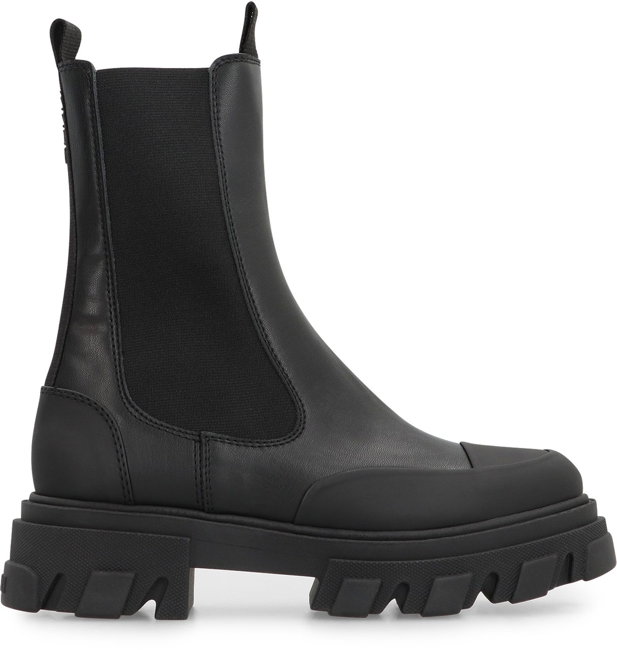 Ganni Leather Chelsea boots Zwart