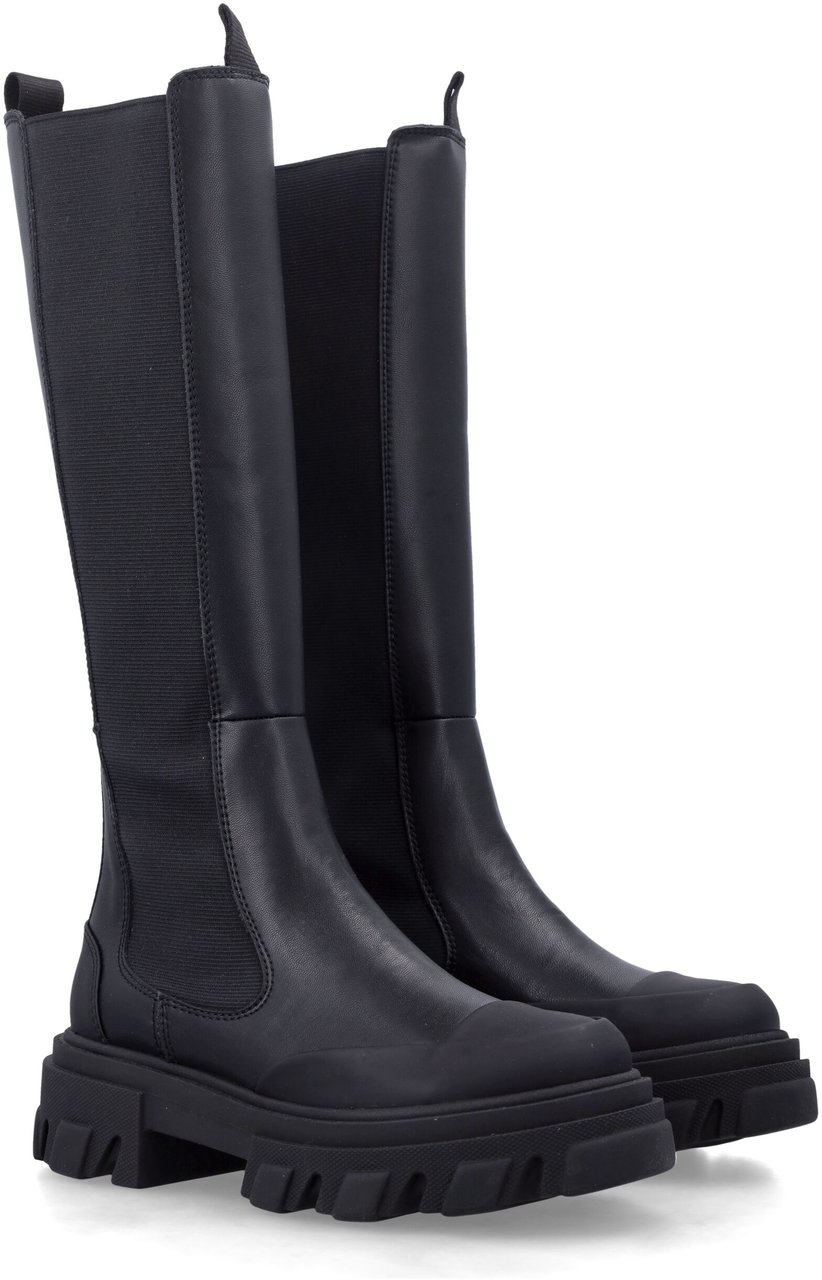Ganni Cleated High Chealsea Boot Nero Zwart