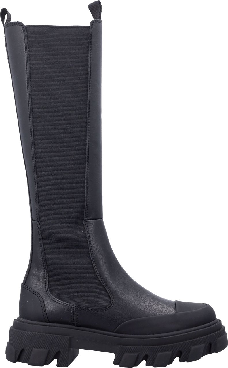 Ganni Cleated High Chealsea Boot Nero Zwart