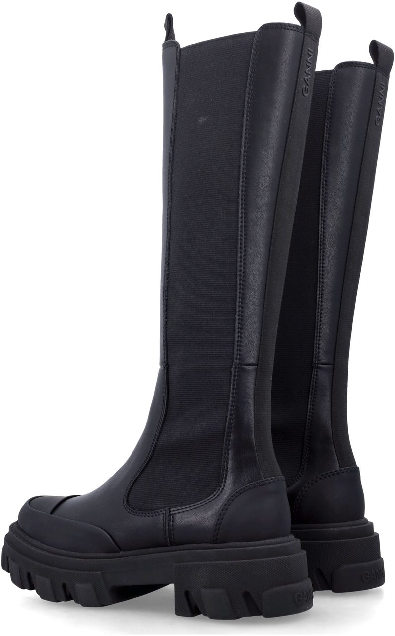 Ganni Cleated High Chealsea Boot Nero Zwart