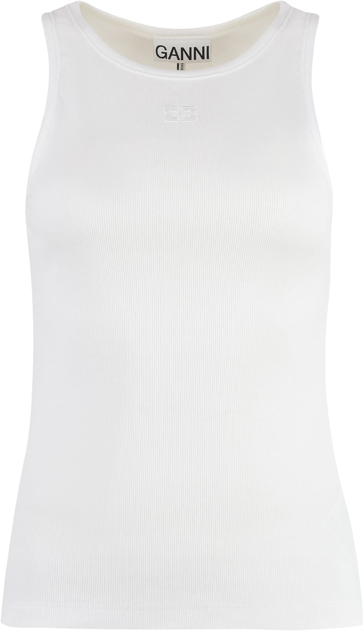 Ganni Cotton tank top Wit