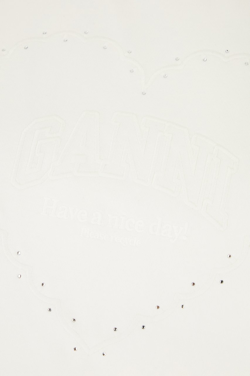 Ganni Ganni White cotton t-shirt Wit