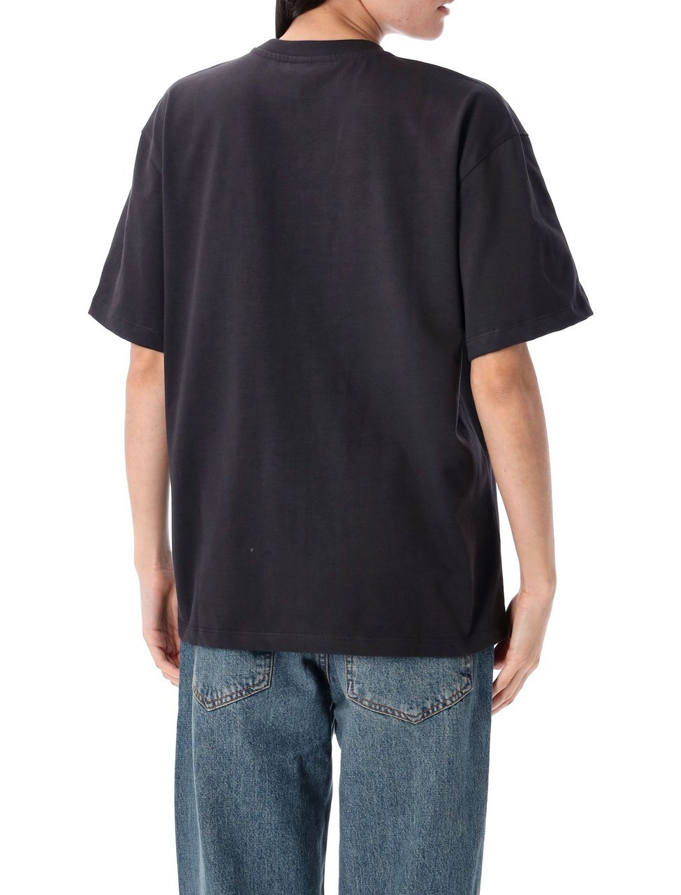 Ganni Heavy Cotton Drop Shoulder Heart Tshirt Phantom Divers