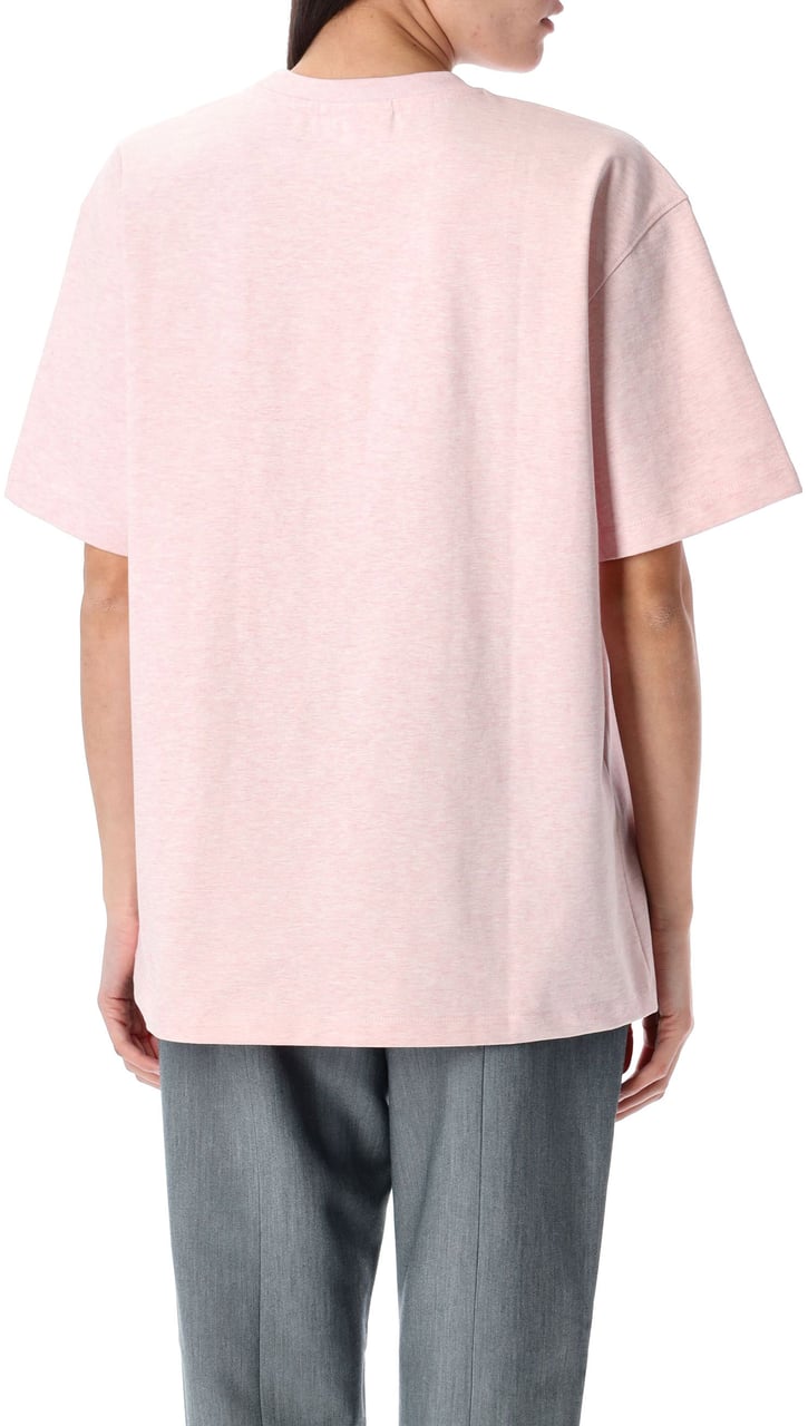 Ganni Heavy Cotton Drop Shoulder Heart Ts Chalk Pink Roze