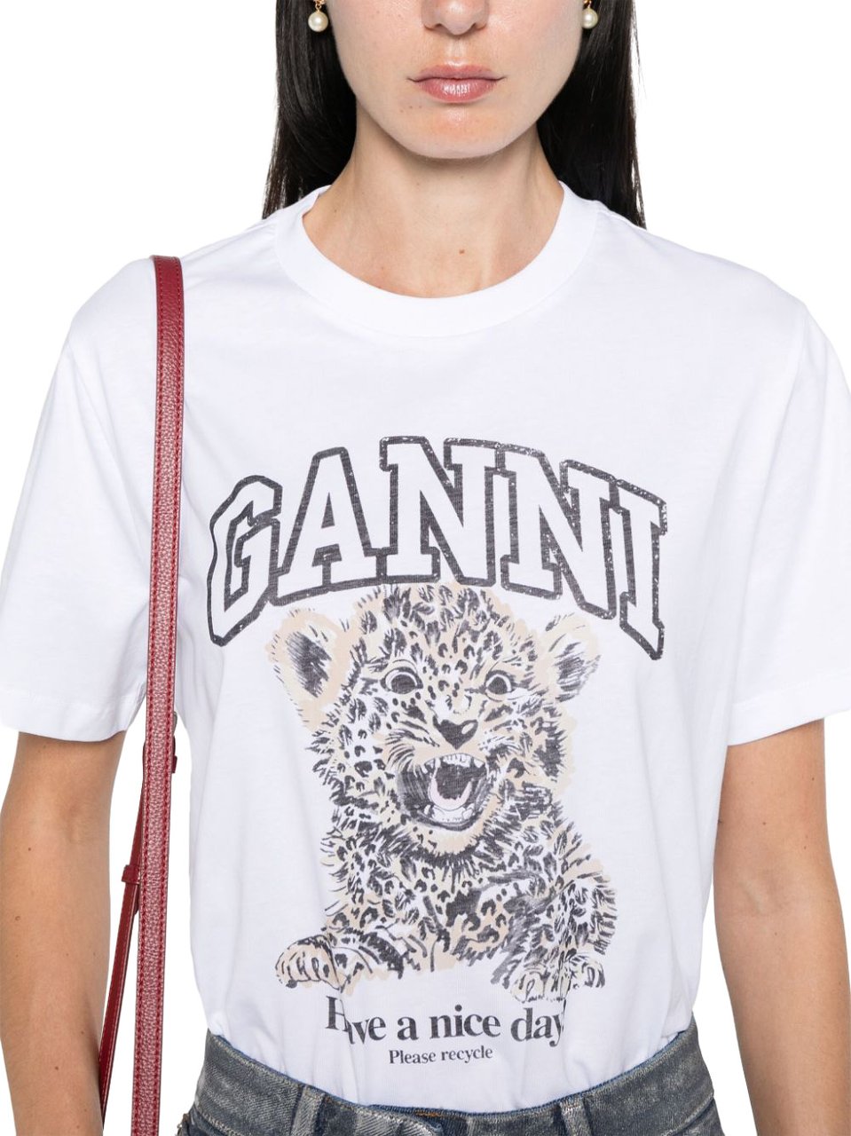 Ganni T-Shirts And Polos White Wit