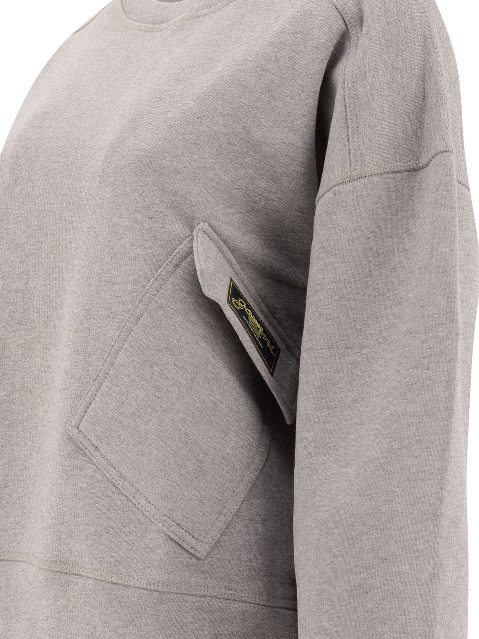 Ganni Sweatshirt with asymmetrical pockets Grijs