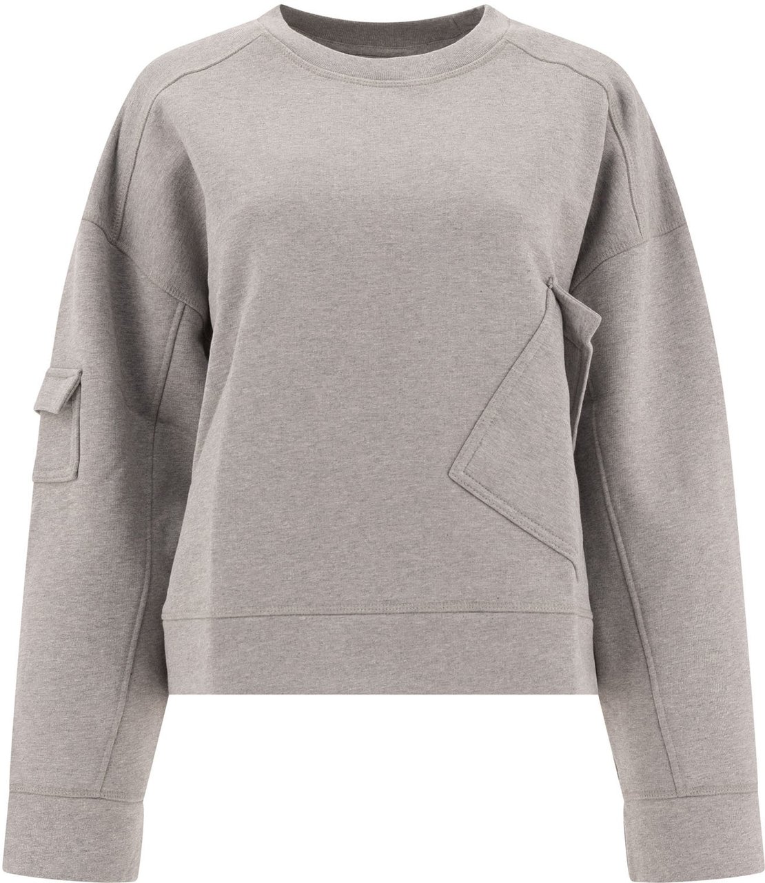 Ganni Sweatshirt with asymmetrical pockets Grijs