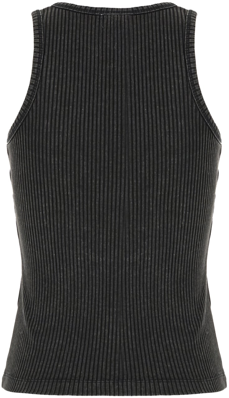 Ganni Ganni Charcoal cotton top Blauw