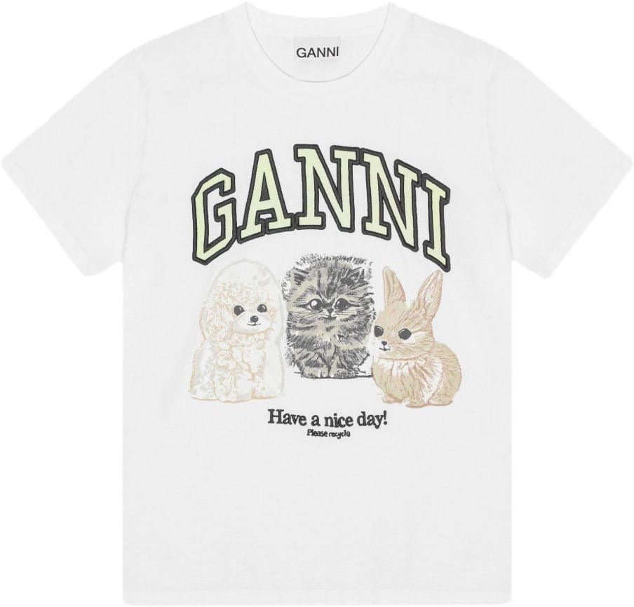 Ganni T-Shirts And Polos White Wit