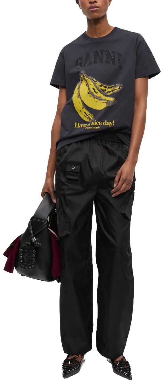 Ganni T-Shirts And Polos Grey Grijs