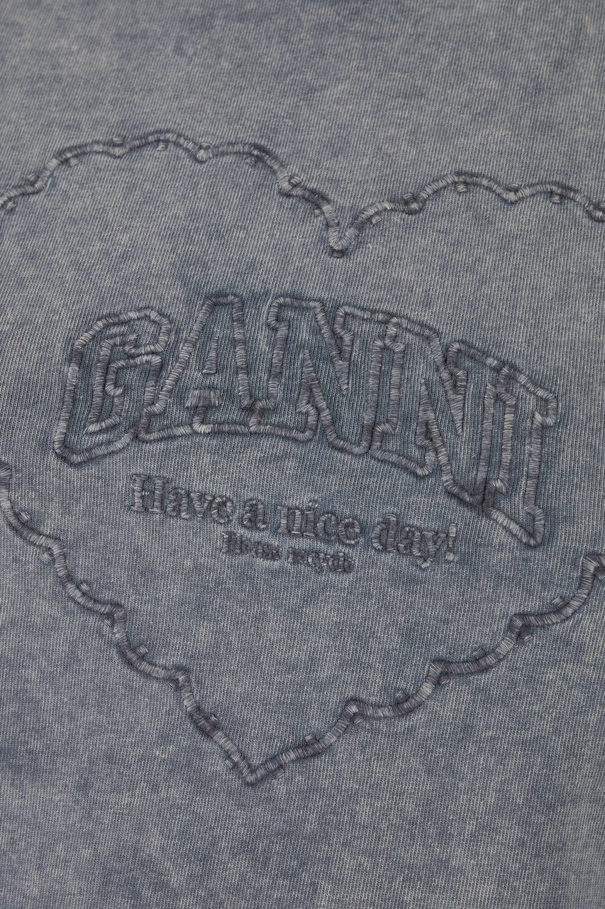 Ganni Ganni Grey cotton t-shirt Grijs
