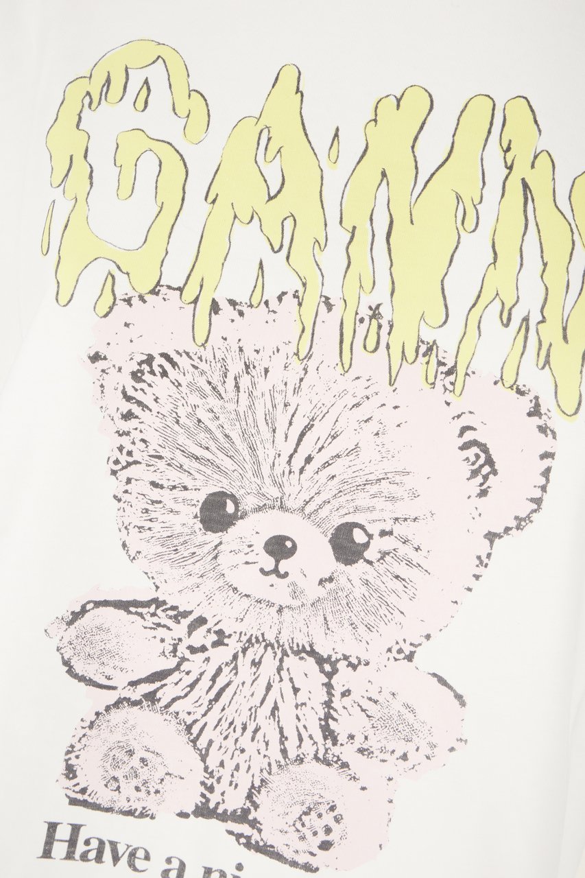 Ganni Ganni White cotton t-shirt Wit