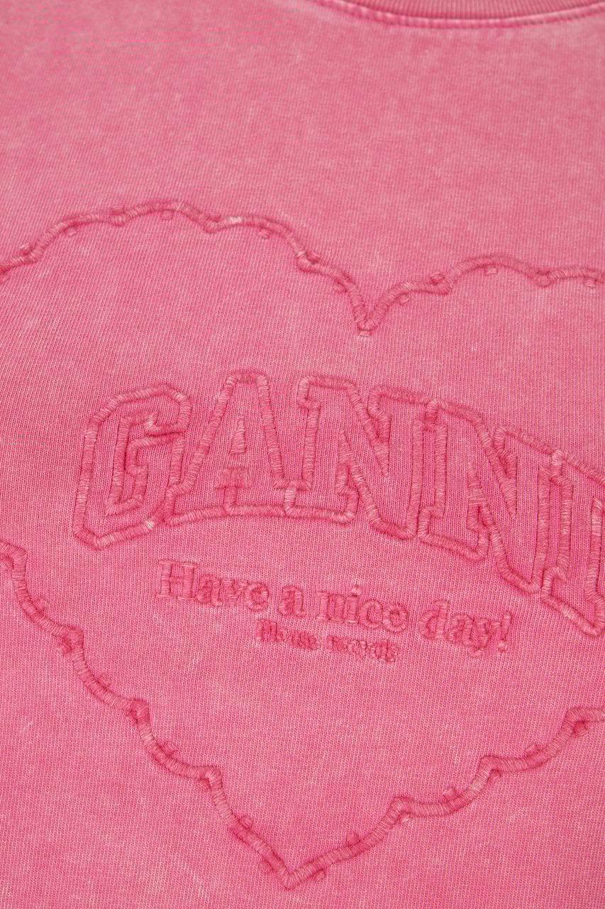 Ganni Ganni Pink cotton t-shirt Roze
