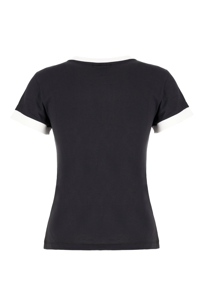 Ganni Ganni Charcoal cotton t-shirt Zwart
