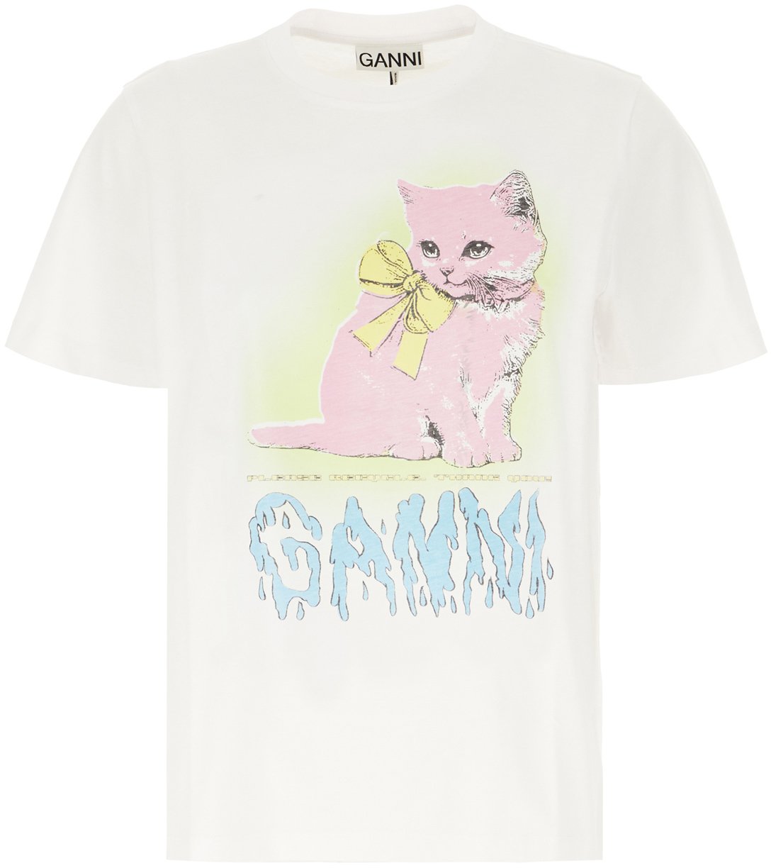 Ganni Ganni White cotton t-shirt Wit