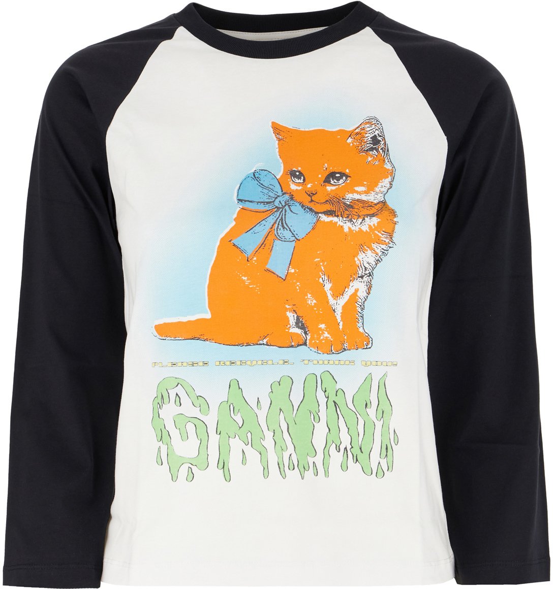 Ganni Two-tone cotton t-shirt Divers