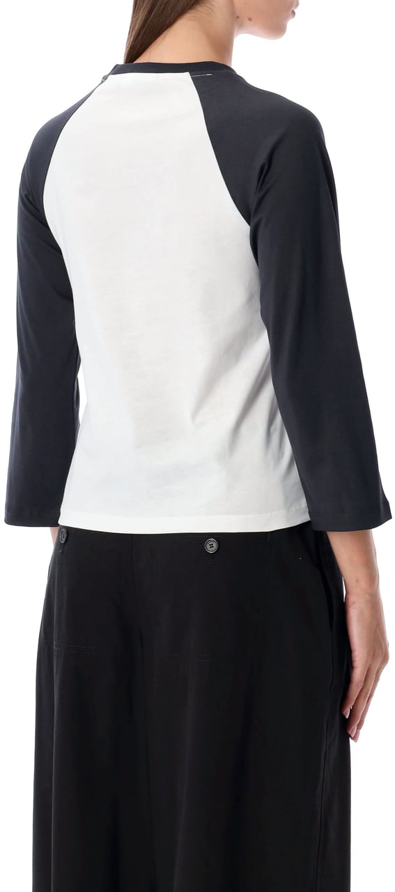 Ganni Baseball Tee Cat Bianco Wit