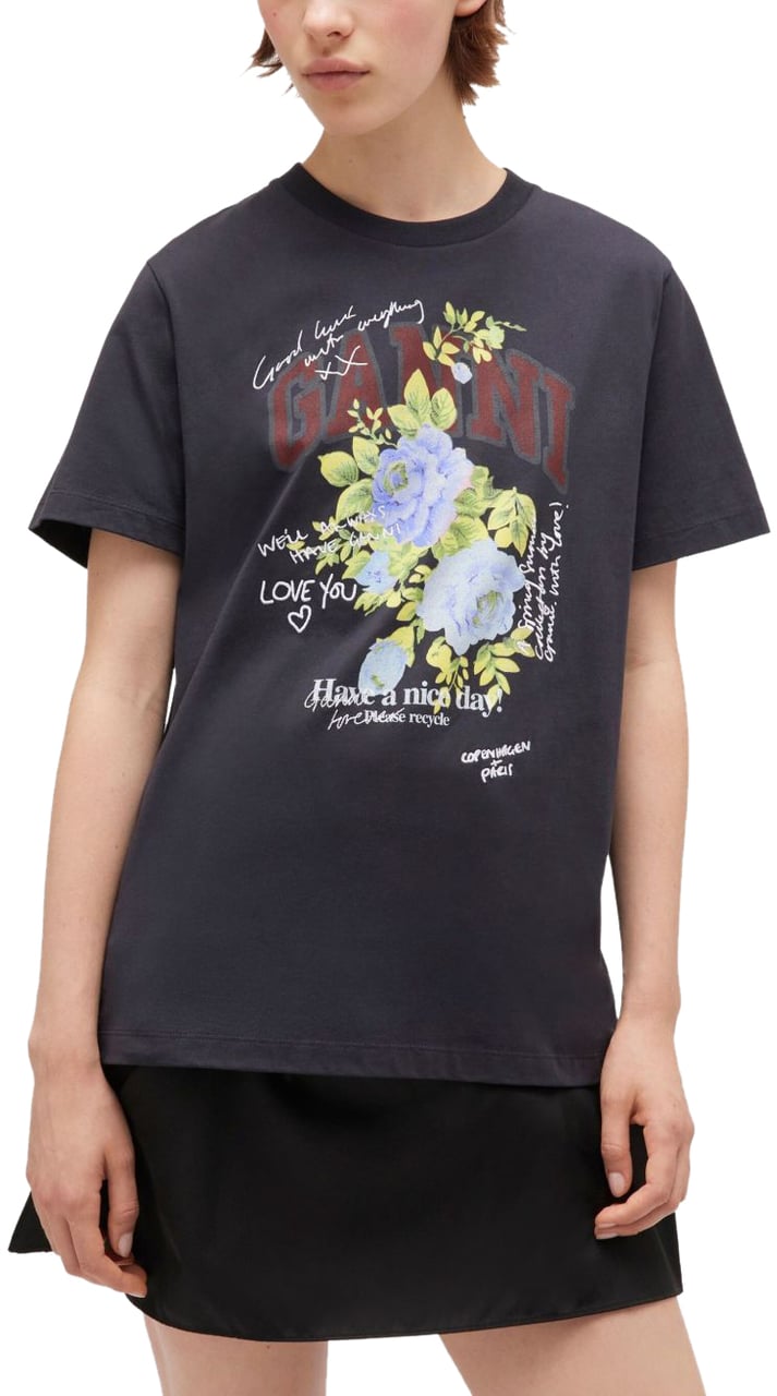 Ganni T-Shirts And Polos Grey Grijs