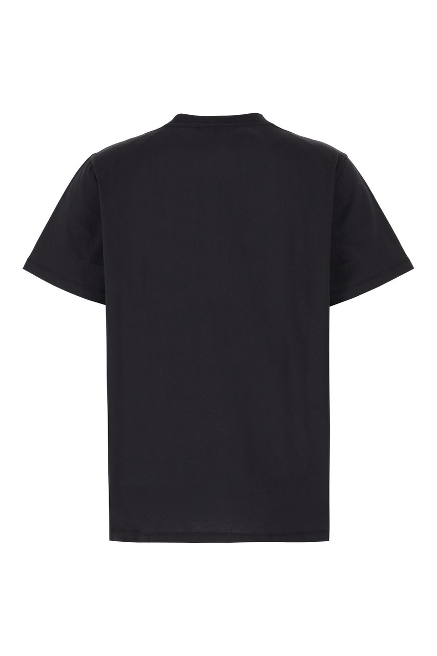 Ganni Ganni Charcoal cotton t-shirt Zwart