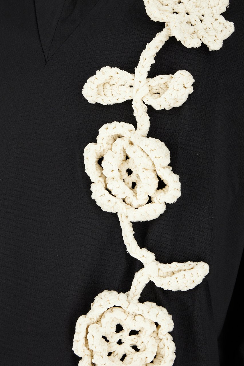 Ganni Ganni Black polyester t-shirt Zwart