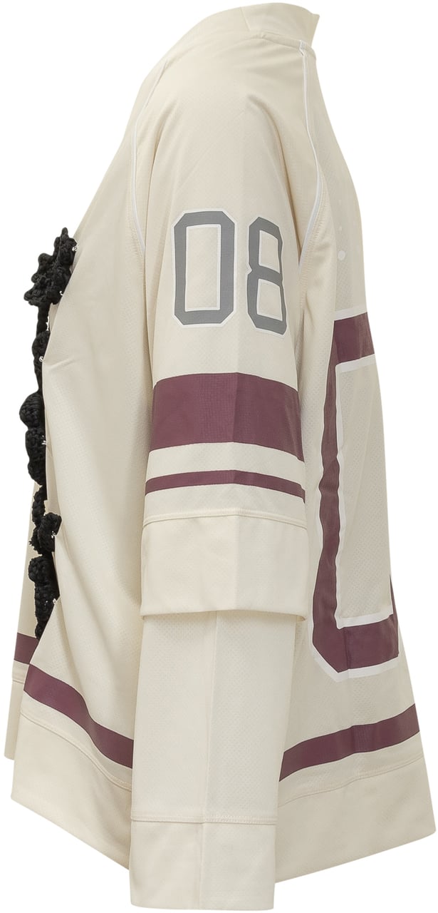 Ganni Ganni Maglia Sportiva con Ricami Floreali Wit
