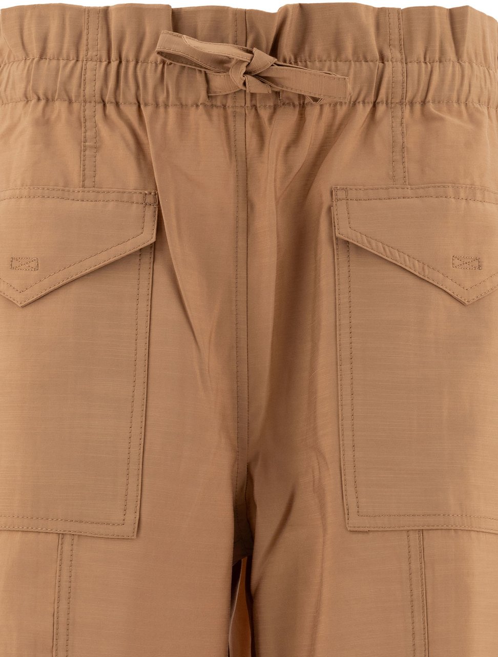 Ganni Light Slub High Waist Pocket Pants Beige