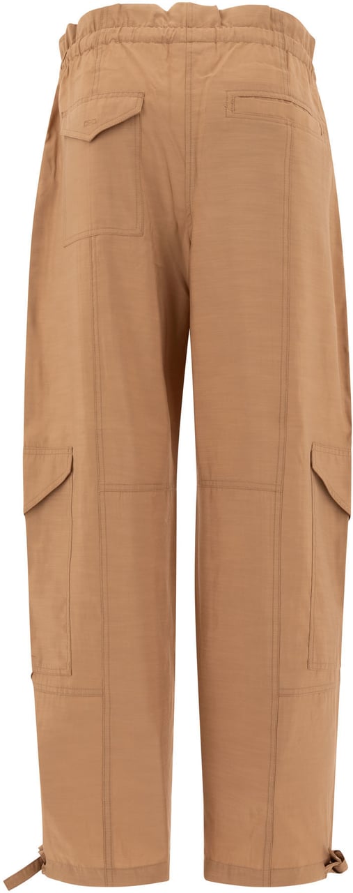 Ganni Light Slub High Waist Pocket Pants Beige