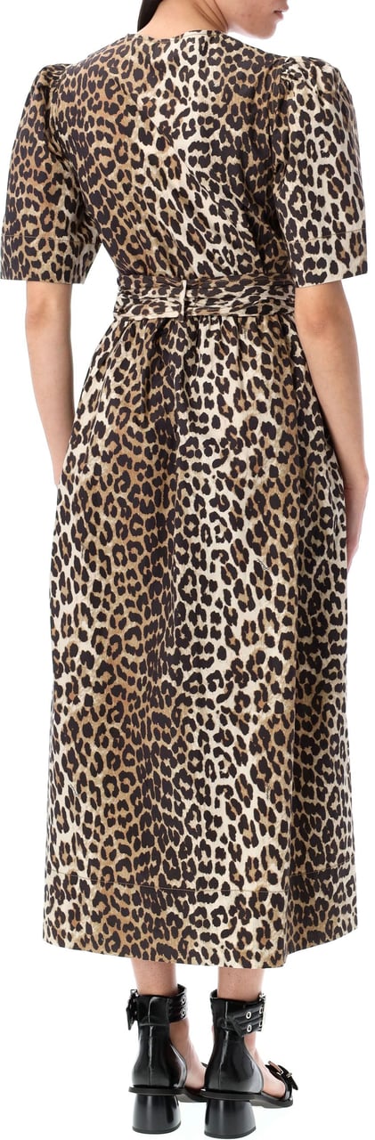Ganni Leo Midi Dress Marrone Bruin