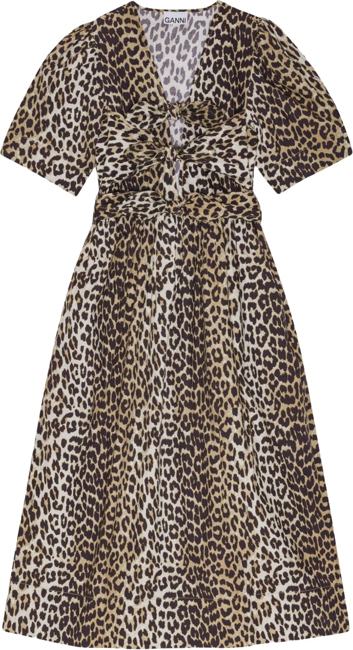 Ganni Dresses Leopard Print Beige