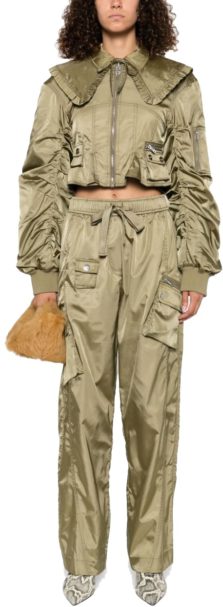 Ganni Coats Green Groen