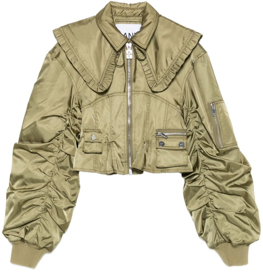 Ganni Coats Green Groen