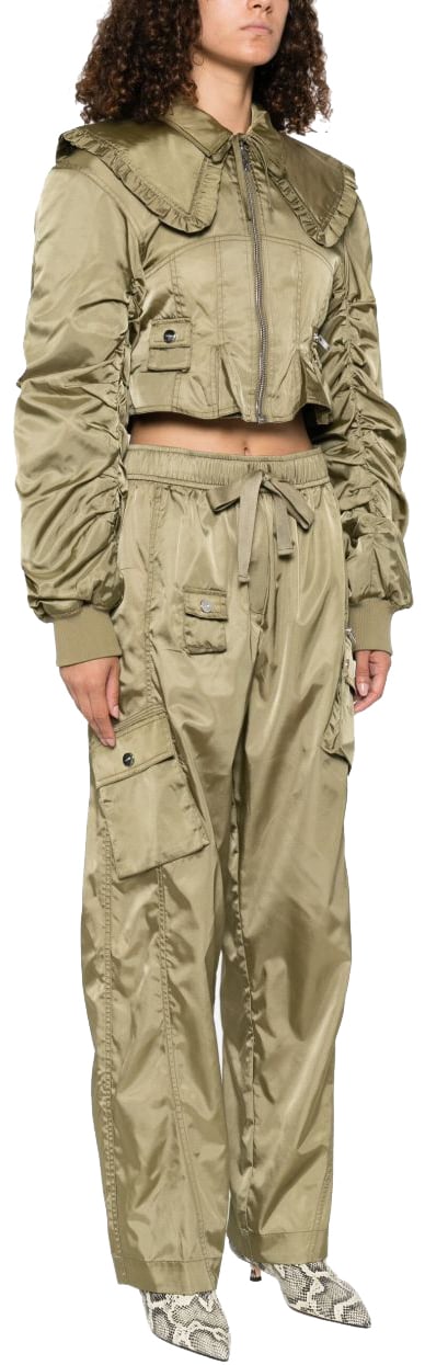 Ganni Coats Green Groen