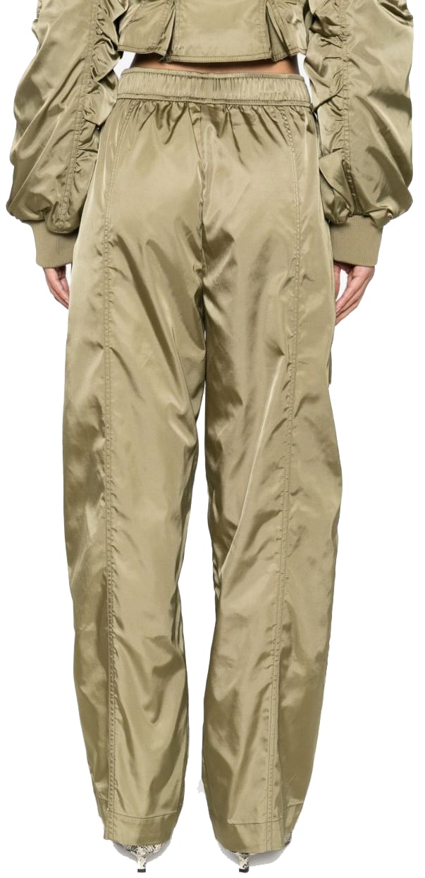 Ganni Trousers Green Groen