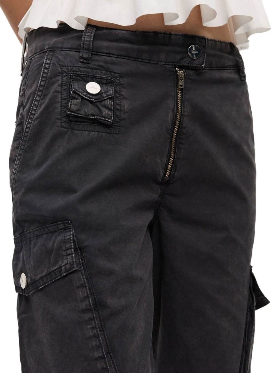 Ganni Trousers Grey Grijs