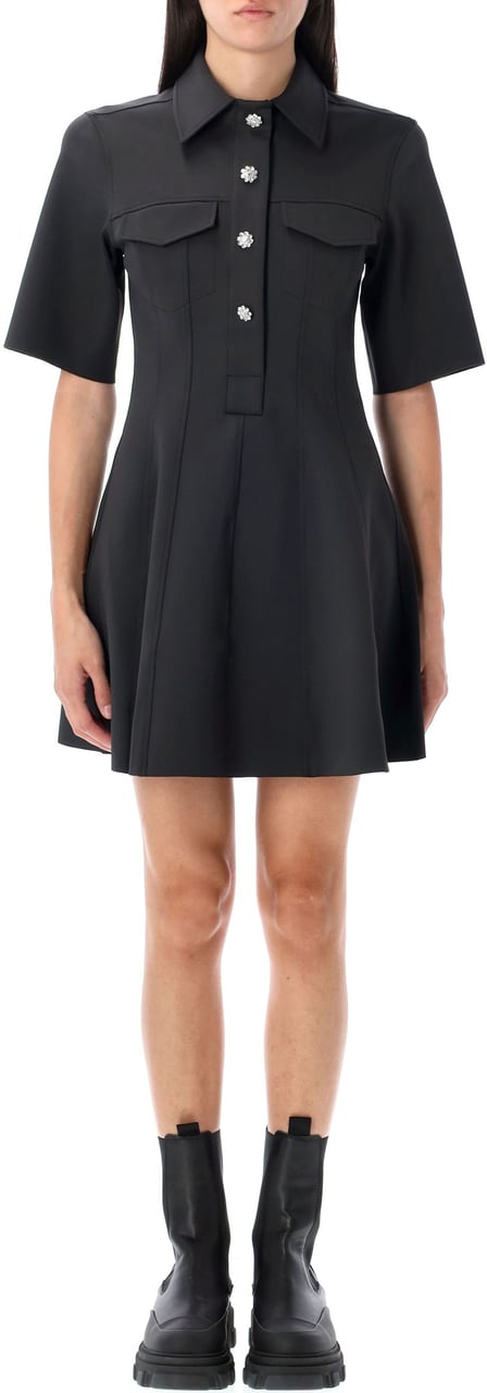 Ganni Scuba Mini Dress Phantom Divers