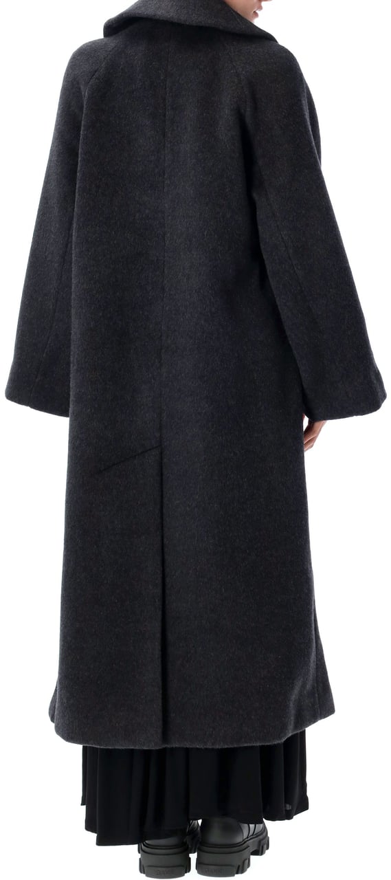 Ganni Double Face Wool Coat Phantom Divers