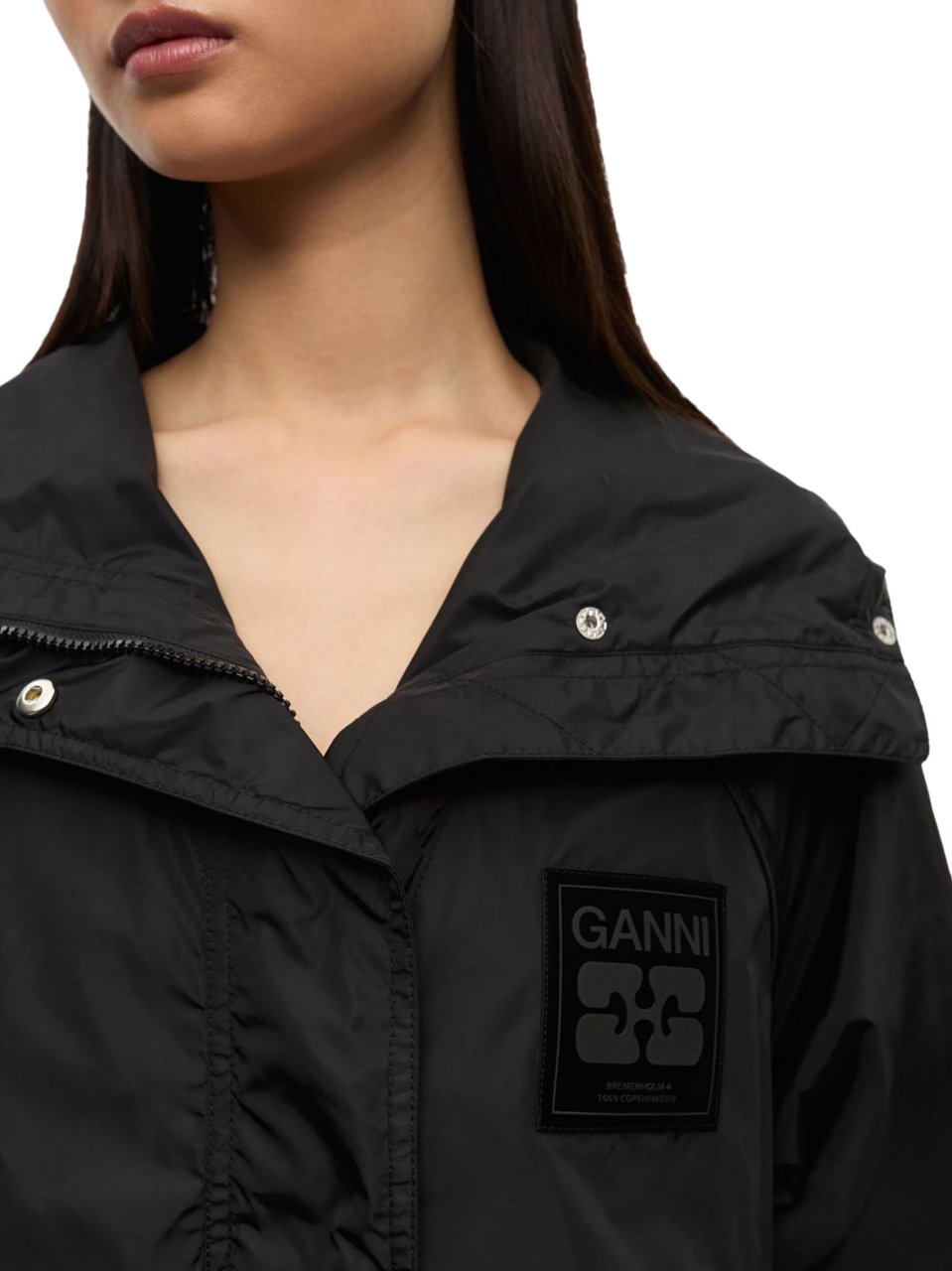 Ganni Coats Black Zwart
