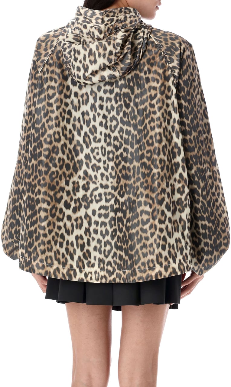 Ganni Nylon Jacket Leo Almond Milk Leo Wit