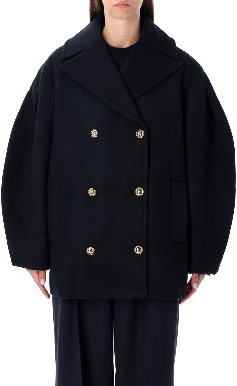 Ganni Peacoat Sky Capitan Blue Blauw