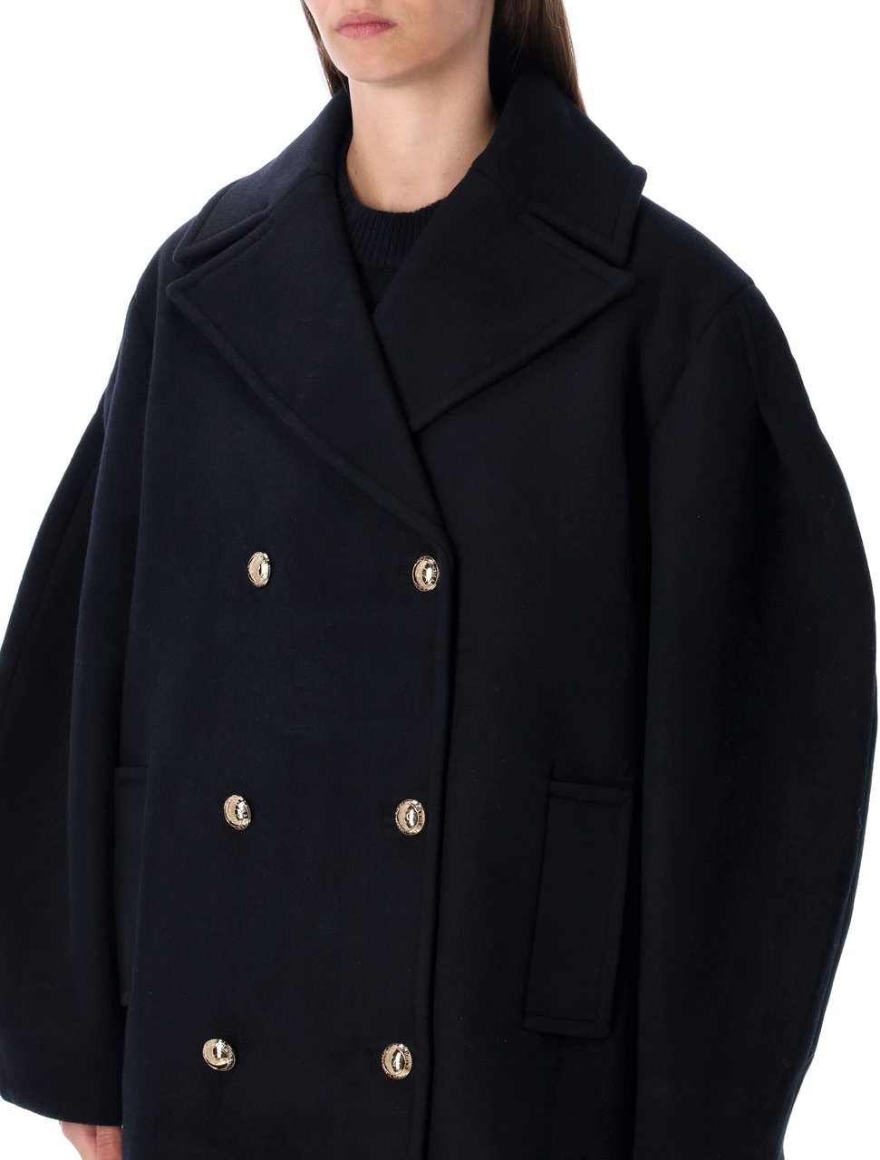 Ganni Peacoat Sky Capitan Blue Blauw