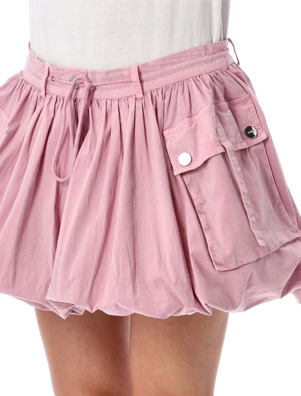 Ganni Washed Cotton Short Bleached Mauve Paars