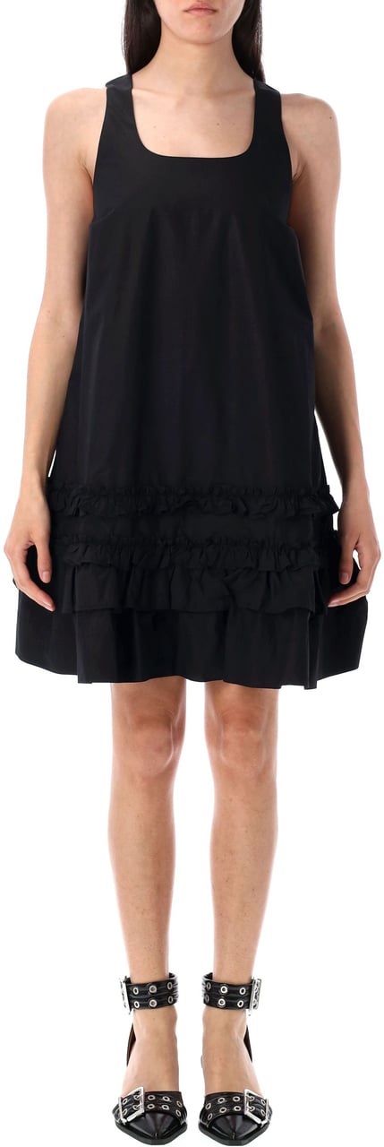 Ganni GANNI RUFFLED DRESS Zwart