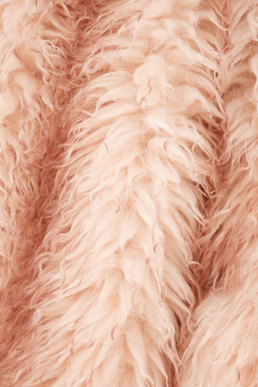 Ganni Ganni Pink eco fur coat Roze